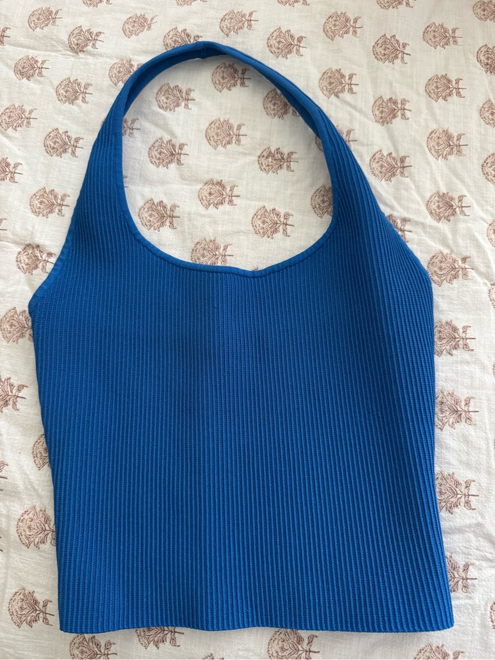 Aritzia Babaton Women’s MediumRibbed Blue Knit Halter Tank Top